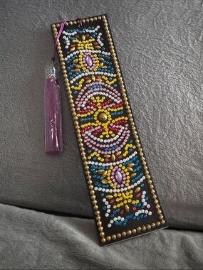 Embellished Beaded Tassel Bookmark - Purple Multi